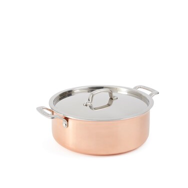 Martha by Martha Stewart 6-Quart Stainless Steel Shallow Stock Pot w/Lid - Copper Exterior/Satin Interior