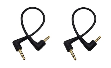 Traovien Stereo Audio Cable, 90 Degree Angled 3.5mm 3Pole TRS Male to Male Stereo Audio Extension Cable for Phone Laptops MP3 Table PC and More(2pcs) (3pole M Bend/M Bend)