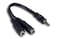 Cablelera 3.5mm Stereo Audio Splitter Cable M/F X2, 6", Black (ZCUUFMMF-6IN)