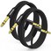 HOSONGIN 1/4 Inch TRS Instrument Cable 6.6 feet 2-Pack, Straight-to-Right Angle 6.35mm Male Stereo Audio Cord, Balanced Interconnect Line for Electric Guitar, Bass, Keyboard, Mixer, Amplifier, Speaker