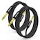 HOSONGIN 1/4 Inch TRS Instrument Cable 6.6ft 2-Pack [Nylon Braided Shielded], 1/4 Inch to 1/4 inch TRS Male to Male Plug Stereo Audio Cord, Quarter Inch 6.35mm Balanced Interconnect Line