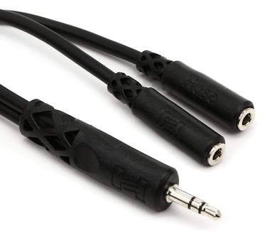 Hosa YMM-232 3.5 mm TRS to Dual 3.5 mm TRSF Y Cable