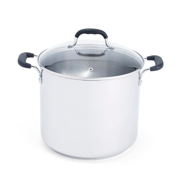 T-fal Specialty Stainless Steel Stockpot 12 Quart Oven Safe 350F Pots and Pans, Cookware Silver