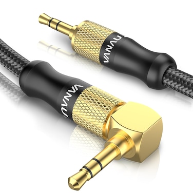 3.5mm Audio Cable&iuml;&frac14;&OElig; VANAUX 90 Degree Right Angle Auxiliary Cable Stereo Aux Jack to Jack Cord Compatible for Mp3 Player, Car Stereos, Smartphone, Speakers, Headphone and More(6.6ft/2m)