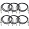 Seismic Audio SATRX-2Orange6 6 Pack of Orange 2' 1/4"TRS to 1/4" TRS Patch Cables