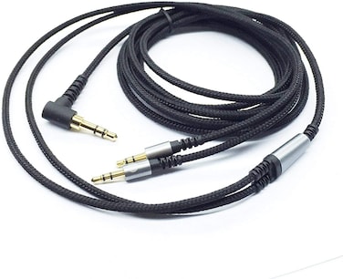 KetDirect 3.5mm to 2 * 2.5mm male to male jack Black Braided Nylon Audio Cable for Sol Republic Master Tracks HD V8 V10 V12 X3 Headphone 120cm/150cm/200cm (150cm/4.5FT)