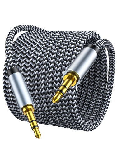 Aux Cord 4ft, 3.5mm Audio Cable - Nylon Braided Aux Cable 3.5mm Male to Male AUX Cord for Car, Headphones, Home Stereos, Speaker