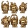 BRABUD 6pcs Resin Statue Laughing Buddha Statue Lucky Happy Buddha Figurines Feng Shui Decoration (2.5'' Gold)