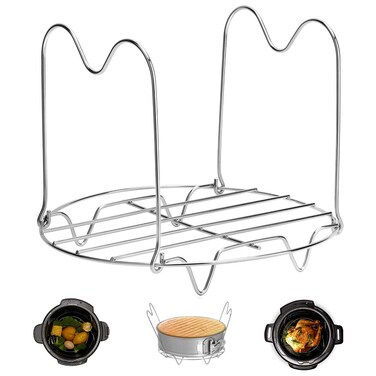 Steamer Rack Trivet with Handles Compatible with Instant Pot Accessories 3 Qt 5 Quart, Pressure Cooker Trivet Wire Steam Rack, Great for Lifting out Whatever Delicious Meats &amp; Veggies You Cook