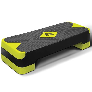 RBX Aerobic Step Platform with Non-Slip Textured Surface -2-Level Adjustable Steppers for Exercise, Compact, Lightweight, Easy-To-Store Exercise Step &amp; Fitness Step Bench