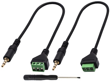zdyCGTime 3.5mm Screw Terminal Block Cable 3.5mm (1/8inch) Stereo Audio Male to 3 Pin/Way Female Bolt Screw AV Headphone Type Adapter Cable&iuml;&frac14;&circ;30CM/2Packs)(3Pole/M)