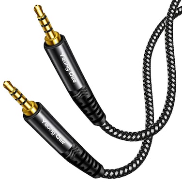 Yeung Qee 3.5mm Male to Male Audio Cable 10 ft,4 Pole Hi-Fi Stereo 3.5mm Aux Cable TRRS Male to Male Audio Cable, Aux Cord for Headphones, PS4,Phone, Tablets, Headset, PC, Laptop and More (10FT/3M)