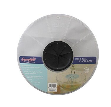 12" Mixing Bowl Splatter Guard - BPA Free, Universal Fit for Hand and Electric Mixers, Heat-Resistant Silicone, Dishwasher Safe - Kitchen Baking Accessory by Dependable Industries Black (1)