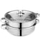 Steamer Pot for Cooking [Large Capacity] 11.8 inch Steamer Pot, 2-tier Multipurpose 18/8 Stainless Steel Steam Pot Cookware with Lid for Vegetable, Dumpling, Stock, Sauce, Food