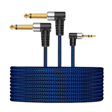 LDKCOK 3.5mm 1/8" TRS to Dual 6.35mm 1/4" TS Mono Stereo Y-Cable Splitter Cord Cable 3ft, Compatible for Smartphone,iPod,Sound Card, CD Players, Multimedia Speaker,PA Audio and Home Stereo System