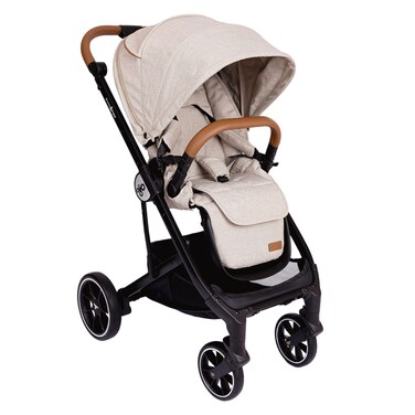 Primo Passi Icon V2 Baby Stroller, Newborn to Toddler with Reversible Seat, Extended Canopy &amp; Car Seat Adapter (Beige)