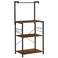 VASAGLE Kitchen Storage, Bakers Rack, Coffee Bar, 3-Tier Shelf, 6 S-Hooks, for Microwave, Spice Jars, Pots and Pans, Industrial, Rustic Brown and Black UKKS023B01