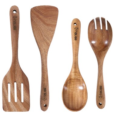 Wood Spatulas Wooden Spatula for Cooking Wood Cooking Spoon Slotted Turner 2PCS Kitchen Utensils for Non-stick Cookware Cooking Utensils for Frying Spatula Turner Wooden Flipper Spatulas Set