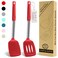 2 Pack Silicone Spatula Set,Solid &amp; Slotted Spatulas Silicone Heat Resistant,Turner Spatulas for Kitchen Use,Rubber Spatulas for Fish, Eggs, Pancakes, WOK, Silicone Cooking Utensils