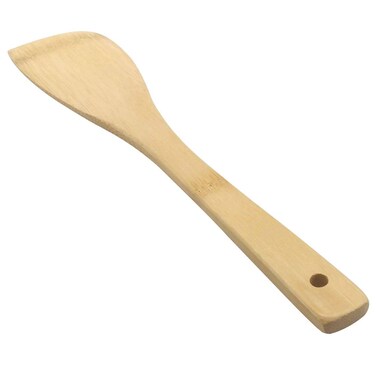 11.8-Inch Natural Wood Turners Bamboo Utensil Kitchen Wooden Cooking Tools Spoon Spatula Cooking, Stir Fry and Mixing, essential Tools (Oblique line)
