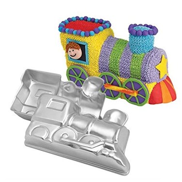 Train Cake Pan, Locomotive Cake Pan Mold, 3D Birthday Cake Pan, Aluminum Alloy Cake Molds Nonstick Baking Tools (11.5 inches)