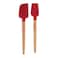 Farberware Professional Heat Resistant Silicone Spatula with Wood Handle-Safe for Non-Stick Cookware, Set of 2, Red