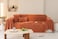 AMWAN Nordic Style Slub Chenille Sofa Cover Burnt Orange Couch Sofa Cover Chenille Sofa Slipcover for 3 Cushion Couch Sofa Sectional Couch Cover L Shaped Sofa Cover Dogs Pets Protector Sofa 71"x134