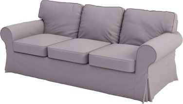 Sofa Covers Custom Made Compatible for IKEA Ektorp 3 Seat Sofa Slipcovers (Polyester Flax Light Gray, Ektorp Sofa)