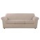 SureFit Ultimate Heavyweight Stretch Leather Individual 3 Cushion Sofa Slipcover - Pebbled Ivory (SF46676)