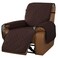 MeilleMaison Recliner Sofa Slipcover Couch Covers for 1 Cushion Couch, Non Slip Reclining Chair Cover with Elastic Straps, Washable Furniture, Dog, Pets (1 Seater, Chocolate/Beige) (MMCLKR01C3)