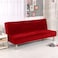 Thick Plush Futon Cover Stretch Armless Sofa Bed Slipcover Soft Couch Sofa Cover Futon Slipcover (Red)
