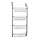 Home Basics Heavy Duty 4 Tier Over the Door Storage Shelf Hanging Cabinet Metal Pantry Rack Organizer Spice Space, Grey