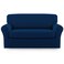 Easy-Going 2 Pieces Microfiber Stretch Sofa Slipcover &acirc;&euro;&ldquo; Spandex Soft Fitted Sofa Couch Cover, Washable Furniture Protector with Elastic Bottom Kids, Pet (Loveseat, Navy