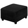GAWEKIQE Home Decor High-Stretch Velvet Fabric Ottoman Slipcovers Footstool Slipcovers Square for Kids Pets Removable Washable Furniture Protector for Bedroom Living Room (Black)