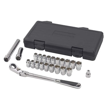 GEARWRENCH 23 Piece 3/8" Drive Pass-Thru&acirc;&bdquo;&cent; 6 Point Standard SAE/Metric Mechanics Tool Set   893823