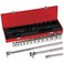 Klein Tools 65512 1/2-Inch Drive Socket Wrench Set with 12-Point SAE Sockets, Extension, Flex Handle, Ratchet, Case Included, 16-Piece