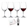 Riedel Ouverture Red Wine Glass (4-Pack) Bundle with Wine Pourer and Polishing Cloth (6 Items)