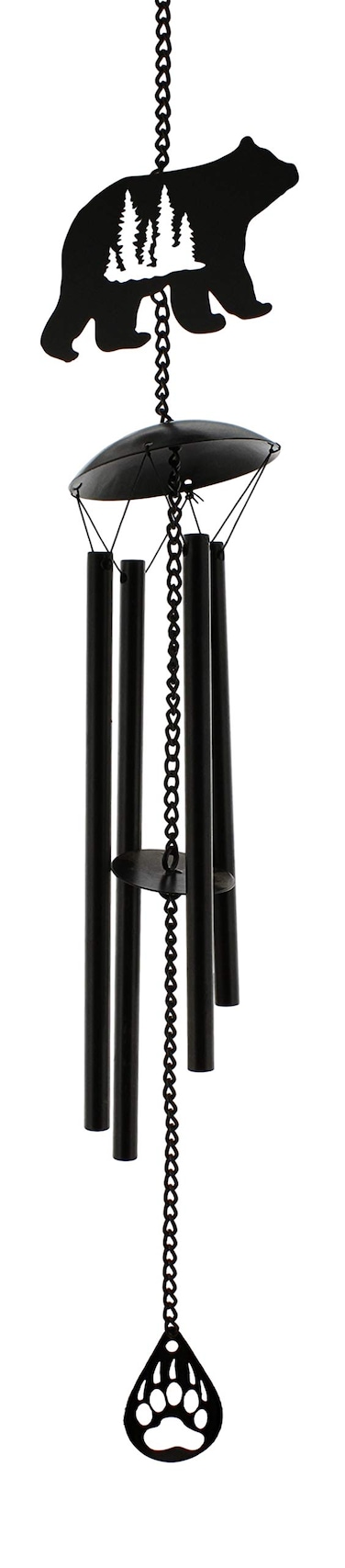 Distinctive Designs Black Bear &amp; Pine Trees Metal Wind Chime, 27&acirc;&euro;H x 3&acirc;&euro;W