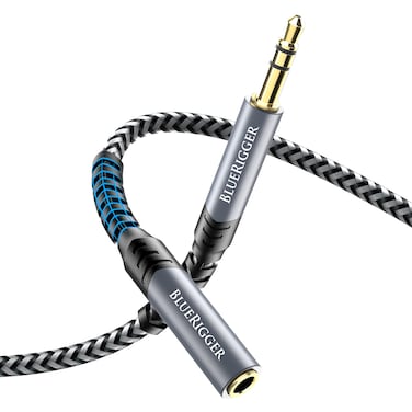 BlueRigger Headphone Extension Cable (10FT, 24K Gold Plated Jack, Hi-Fi Sound, 3.5mm Male to Female Stereo Audio Cable) &acirc;&euro;&ldquo; Aux Cord for iPod, Laptops, Smartphones, Speakers, Tablets, Home Car Stereo