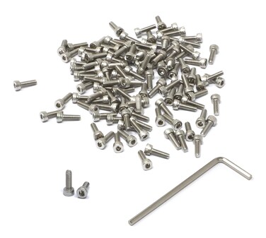 iexcell 100 Pcs M2.5 x 8mm Thread Pitch 0.45 mm Stainless Steel 304 Hex Socket Head Cap Screws Bolts Kit