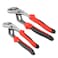 DNA Motoring TOOLS-00065 2 Piece Groove Joint Plier Set - Hardened Jaws Plier w/Heat-Treated Teeth, PVC Grips, Satin Finish