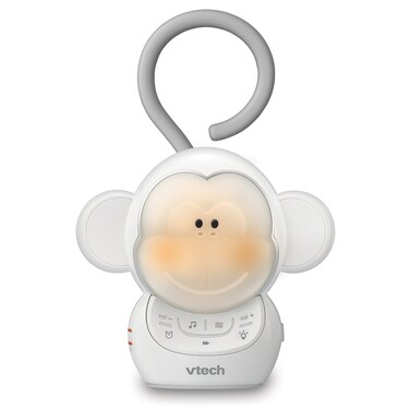 VTech BC8211 Myla The Monkey Baby Sleep Soother with a White Noise Sound Machine Featuring 5 Soft Ambient Sounds, 5 Calming Melodies &amp; Soft-Glow Night Light, 1 Count (Pack of 1)