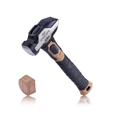 Spec Ops Tools Blacksmith Hammer, 2.5 lb Sledge hammer with Removable Soft Mallet Cap &amp; Bi-Material Shock Absorbing &amp; Vibration Dampening Handle, 3% Donated to Veterans, Black/Tan