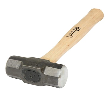 URREA Sledge Hammer - 4-Pound Steel Head Drilling Hammer with Forged Striking Head &amp; Hickory Wood Handle - 1435EG
