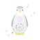ZazuKids Portable Sound Machine and Nightlight, Blue Sound Soother with Bluetooth Speaker, Zoe Penguin Design, for Babys and Young Children