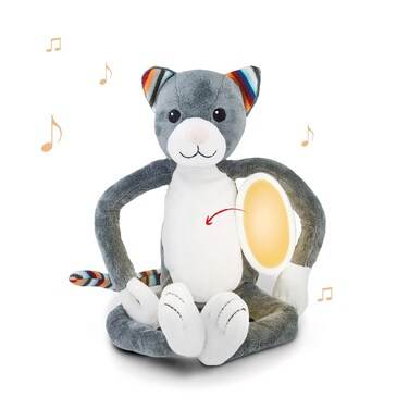 azu Kids Nightlight Plush Toy - Katie The Cat Stuffed Animal Night Light with Soothing Sound Machine for Babies &amp; Toddlers, Soft, Washable, Portable