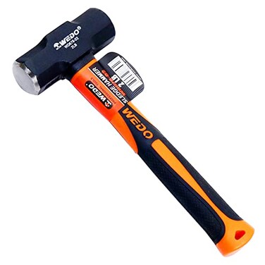 WEDO 2lb Sledge Hammer with Fiberglass Handle, Club Hammer, Drilling Hammer, Crack Hammer, High Carbon Steel Hammer, Length 258mm,Shock Resistant, Non-Slip Handle, Die-forged, Strong Torque