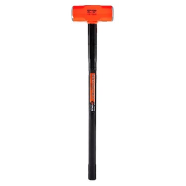 Groz Heavy Duty 20lb Sledge Hammer with 36-Inch Indestructible Handle   Hard Face Steel Head 52 HRC   Steel Locking Plate   Hi-Visibility Head   Vulcanized Rubber Handle (34524), 20 lb Head