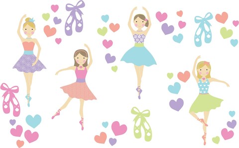 WallPops WPK2575 Prima Ballerina Wall Art Kit, Multicolor