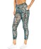 Bally Total Fitness Women's High Rise Pocket Ankle Legging, Watercolor Zebra Animal Digital Teal, Medium